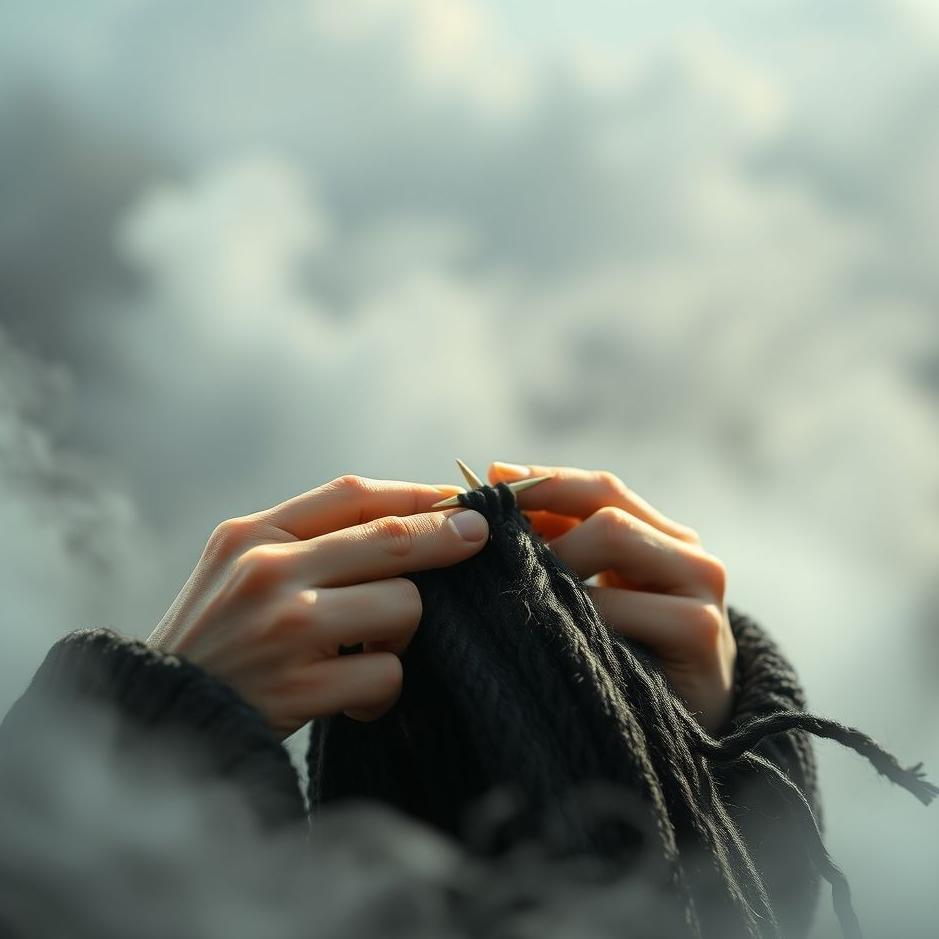 Dream : Knitting black knit in a dream