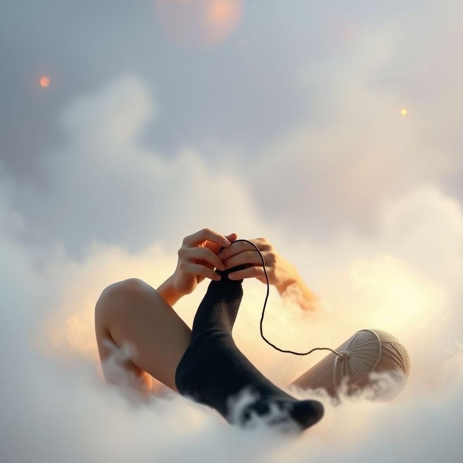 Dream : Knitting black socks in a dream