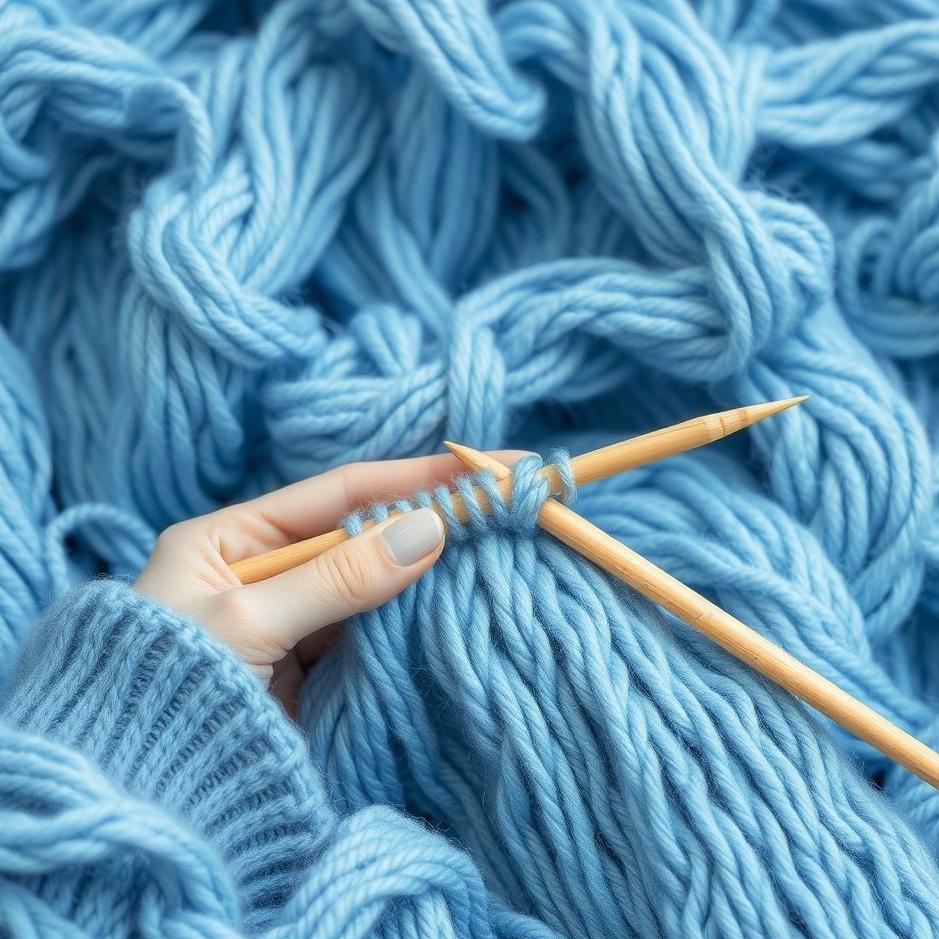 Dream : Knitting blue wool in a dream