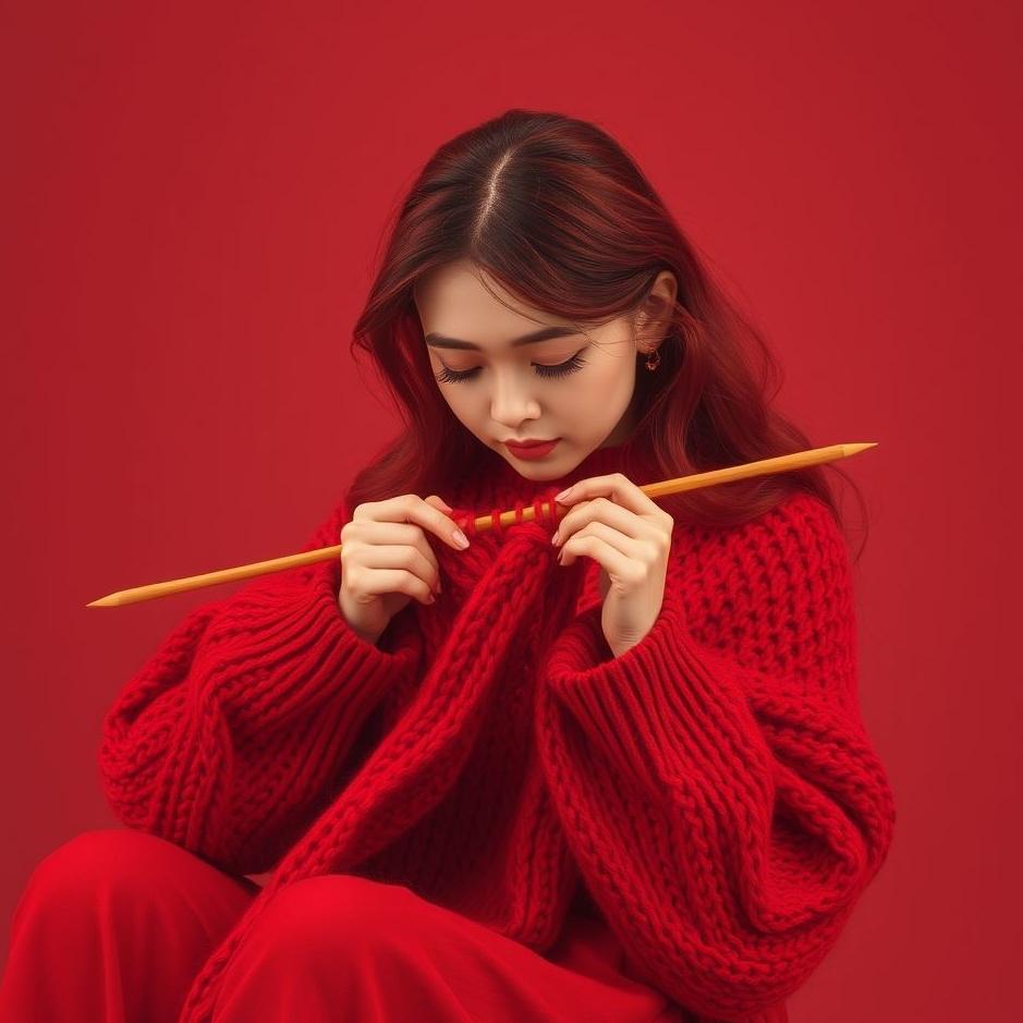 Dream : Knitting red knit in a dream