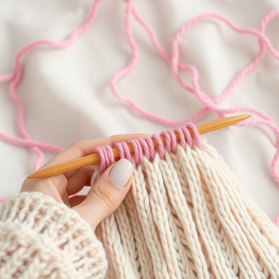 Dream : Knitting with pink thread in a dream