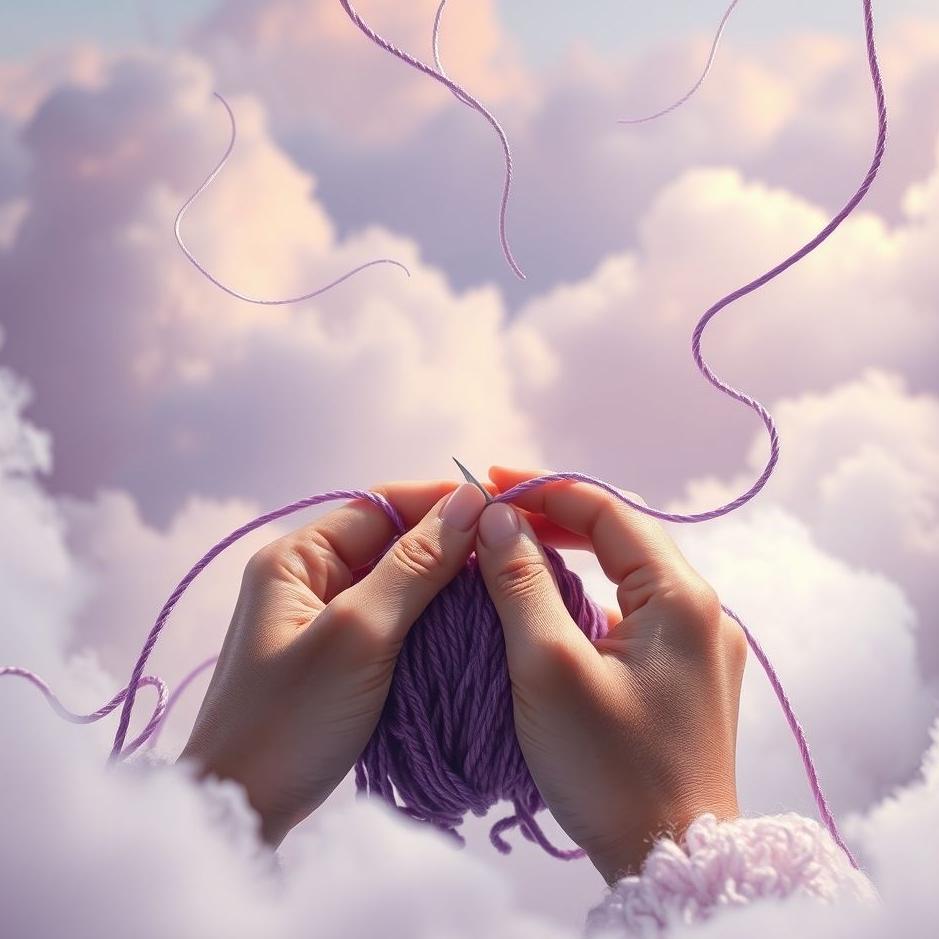 Dream : Knitting with purple thread in a dream