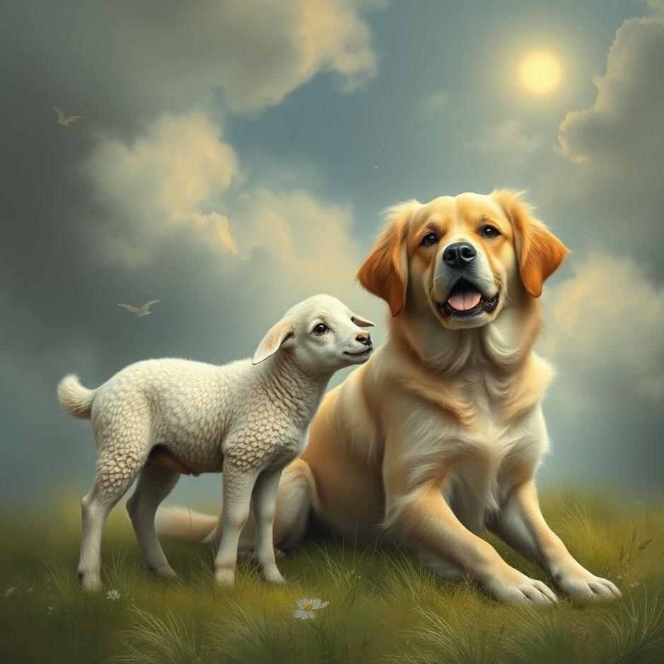 Dream : Lamb and a dog in a dream