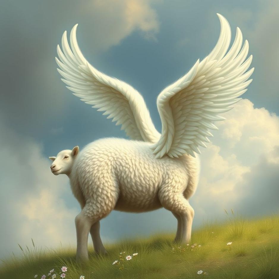 Dream : Lamb with wings in a dream