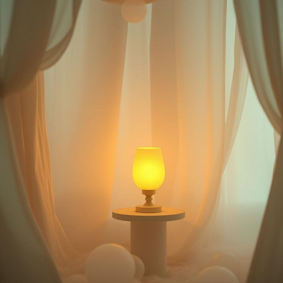 Dream : Lamp burning in a room in a dream