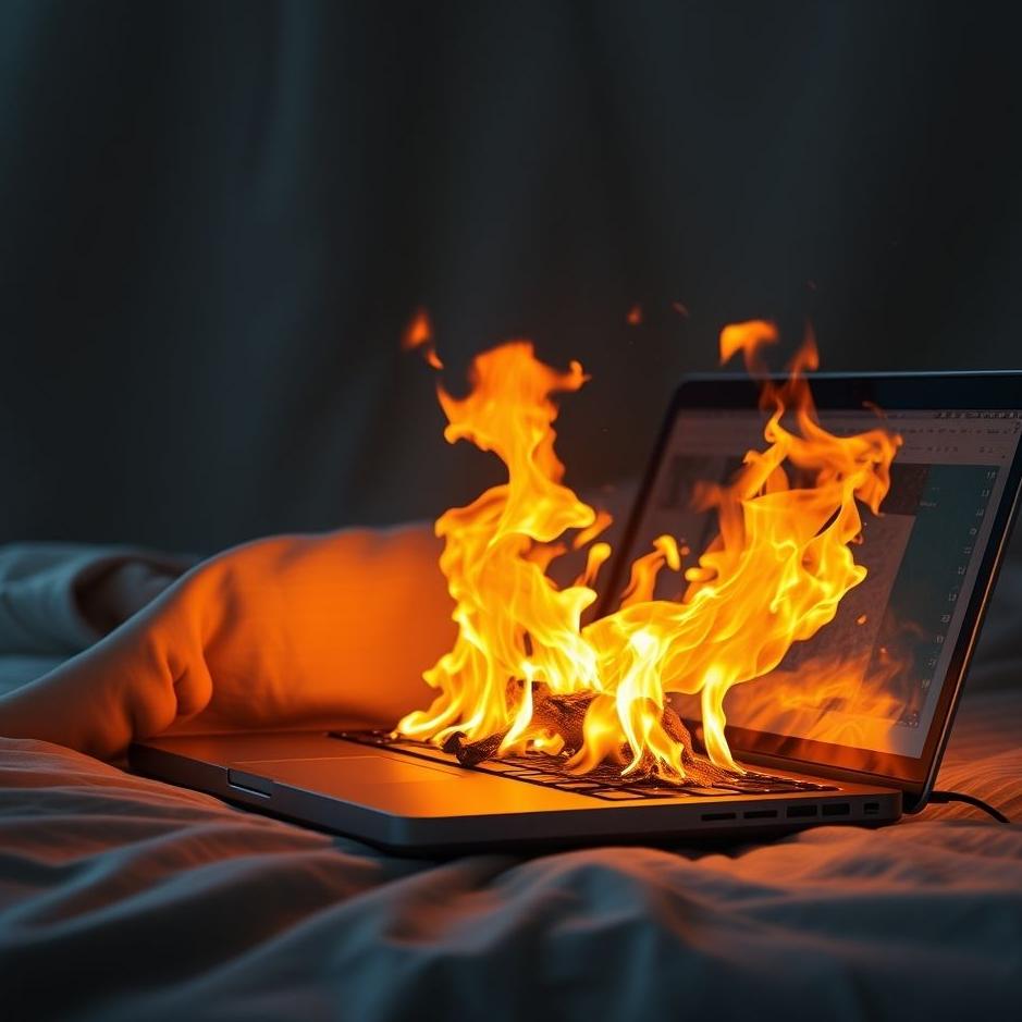 Dream : Laptop burning in a dream