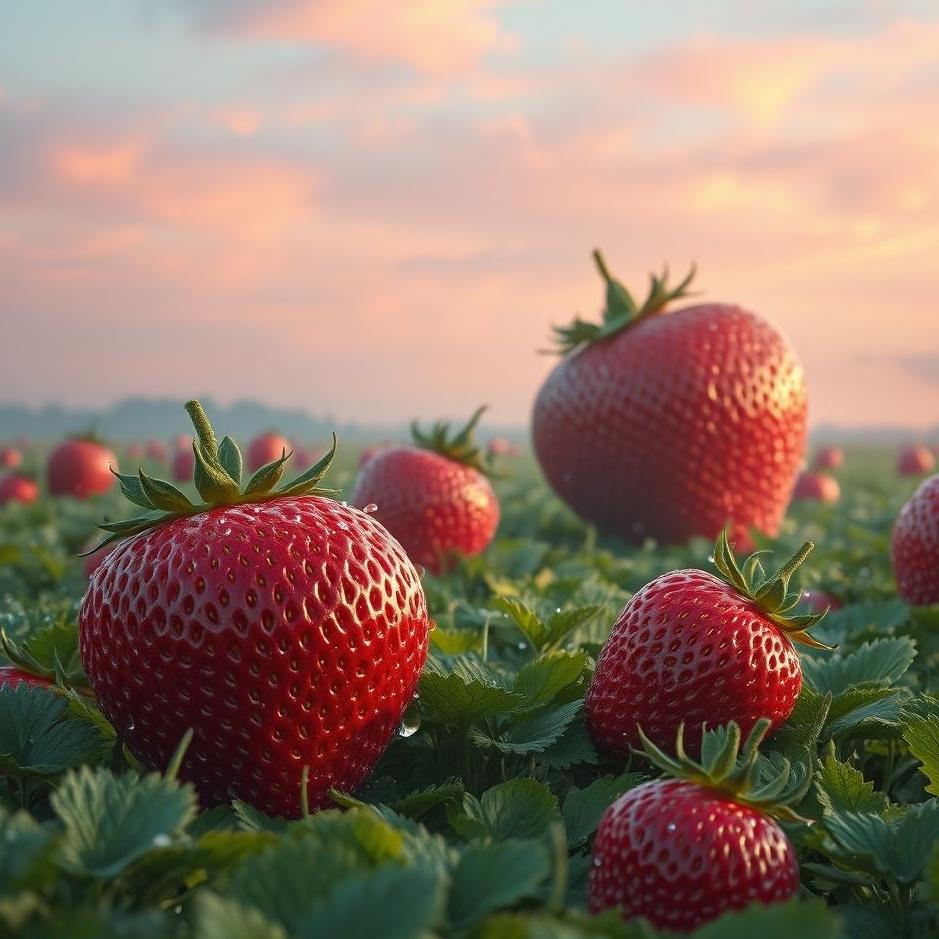 Dream : Large and big strawberries in a dream