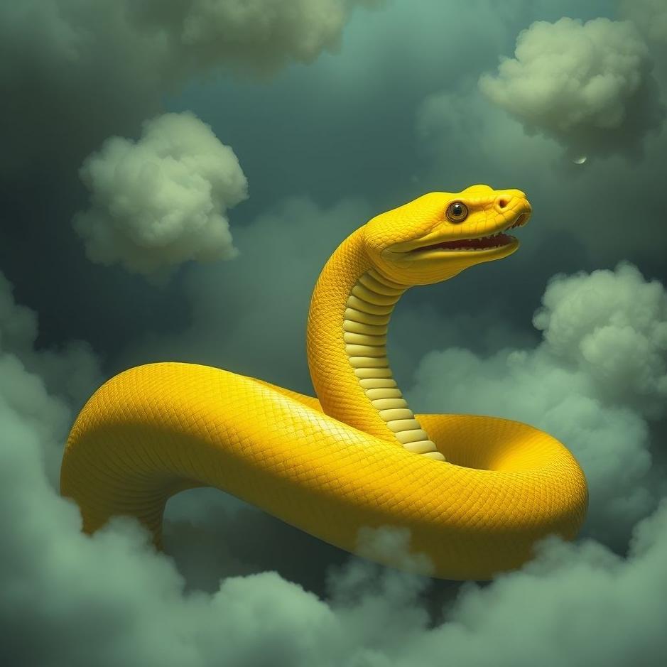 Dream : Large yellow snake in a dream