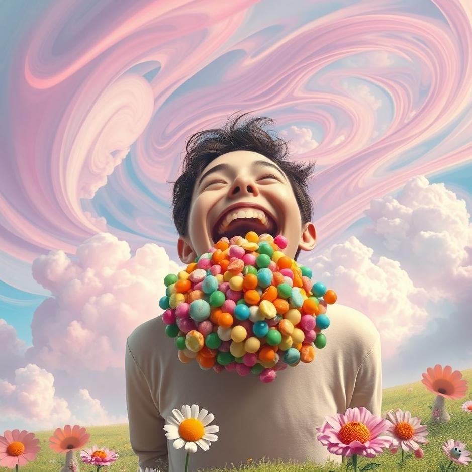 Dream : Laughing the mouth full in the dream