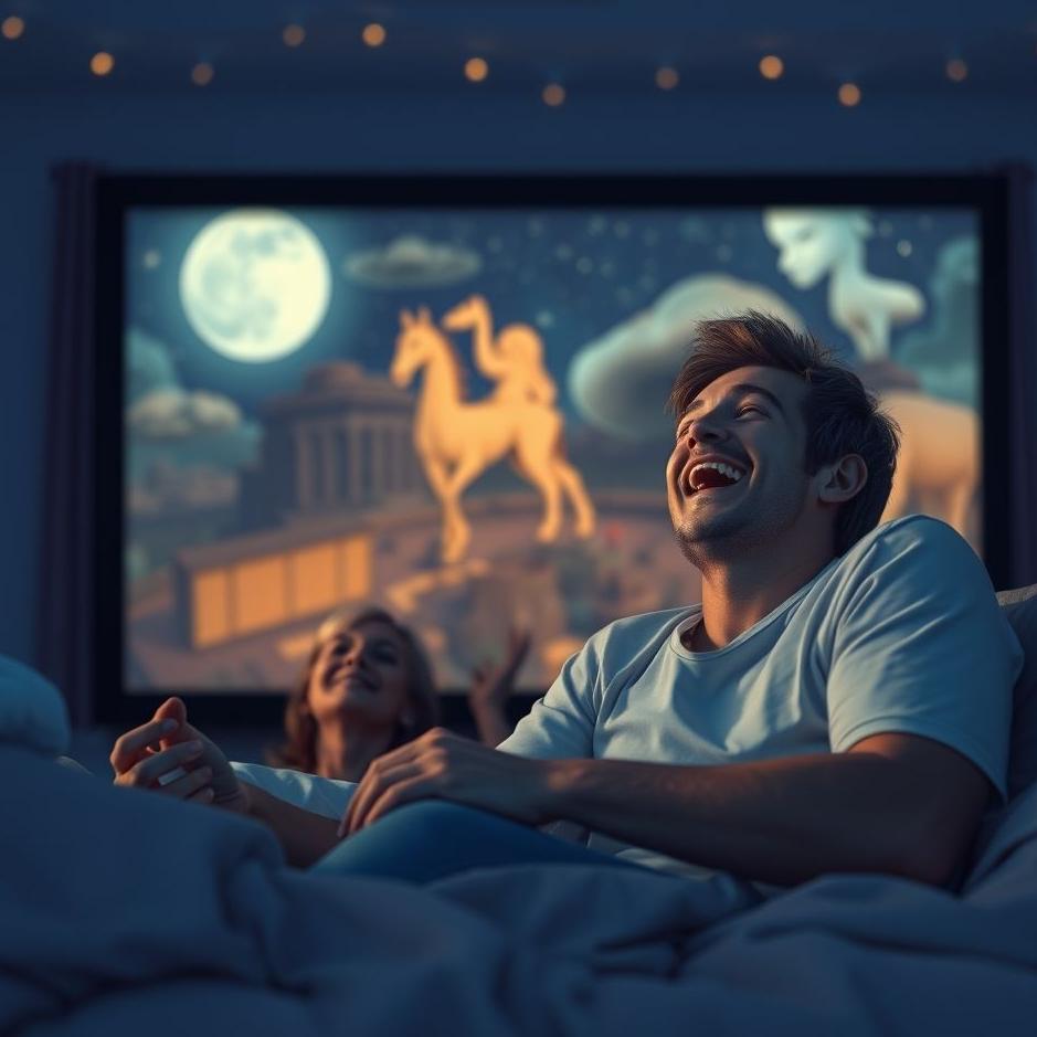 Dream : Laughing while watching a movie in a dream
