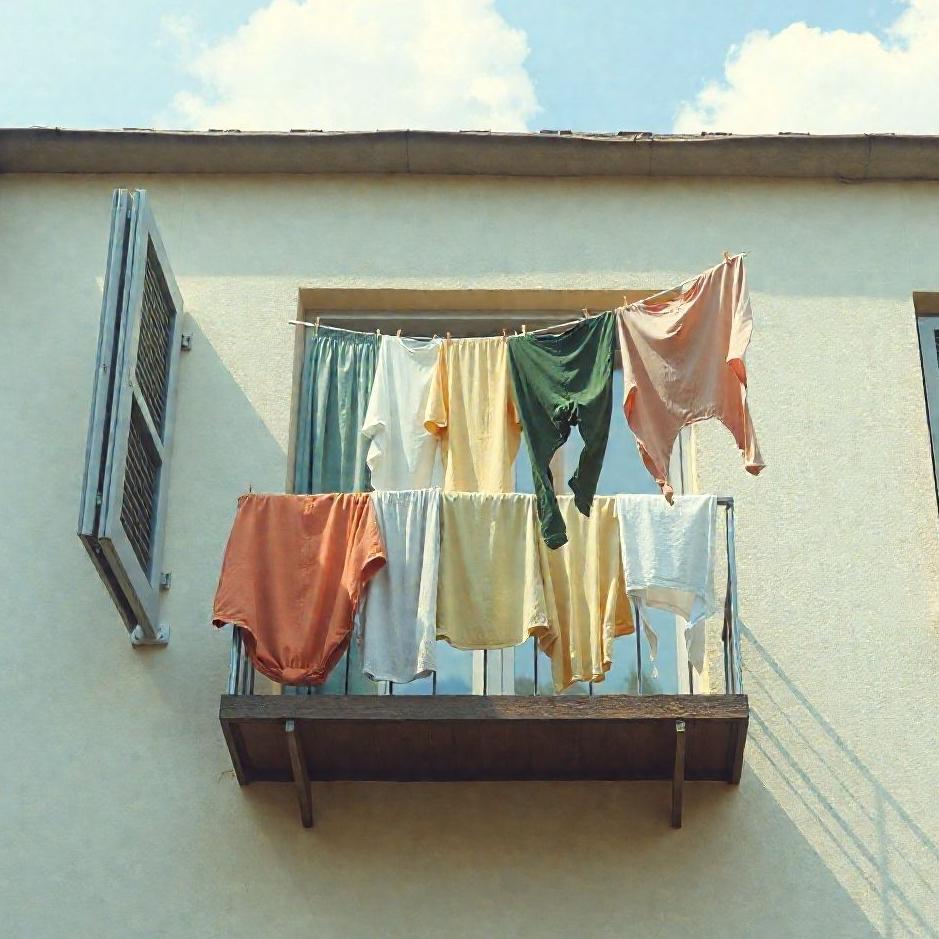 Dream : Laundry falling from the balcony in a dream