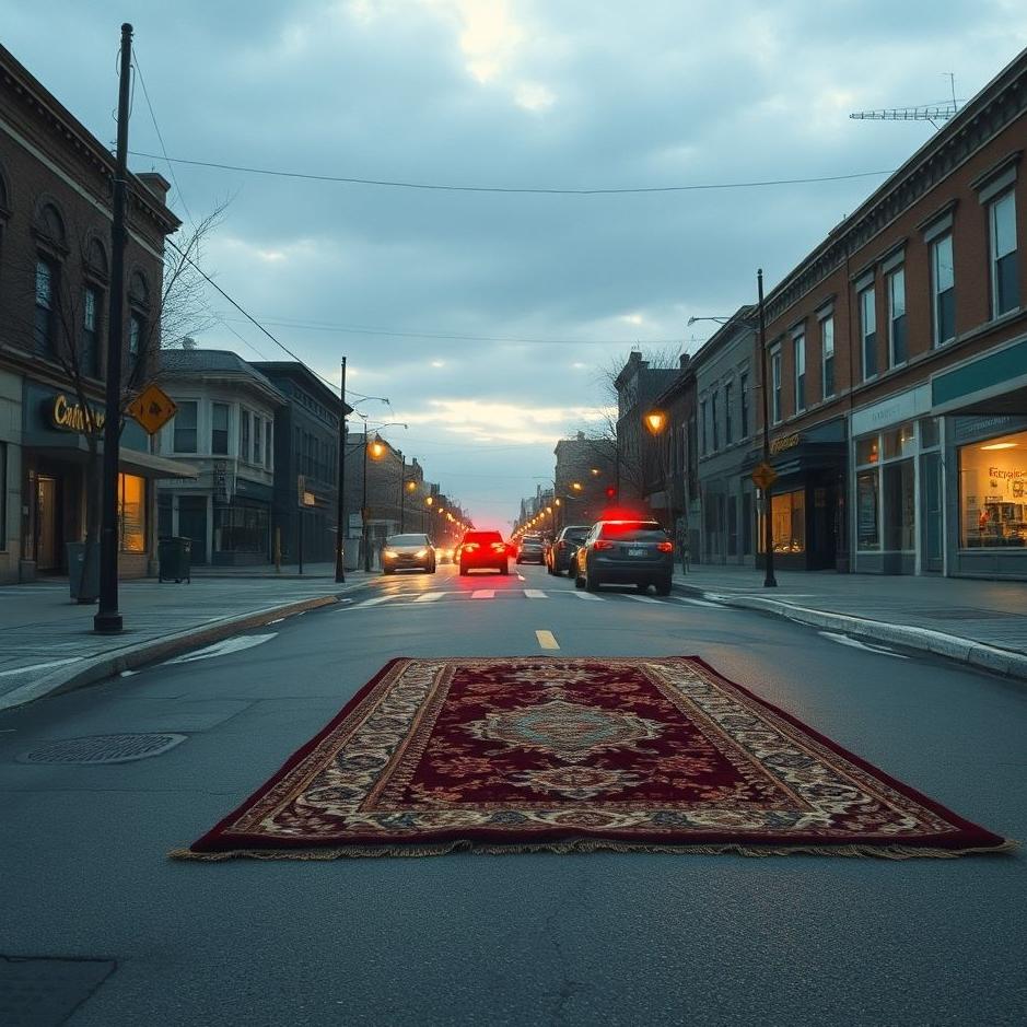 Dream : Laying a carpet on the street in a dream