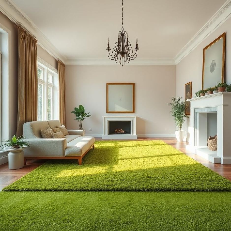 Dream : Laying a green carpet in the house in a dream