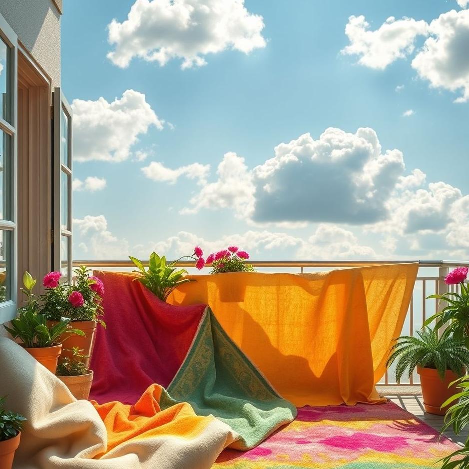Dream : Laying carpets on the balcony in a dream