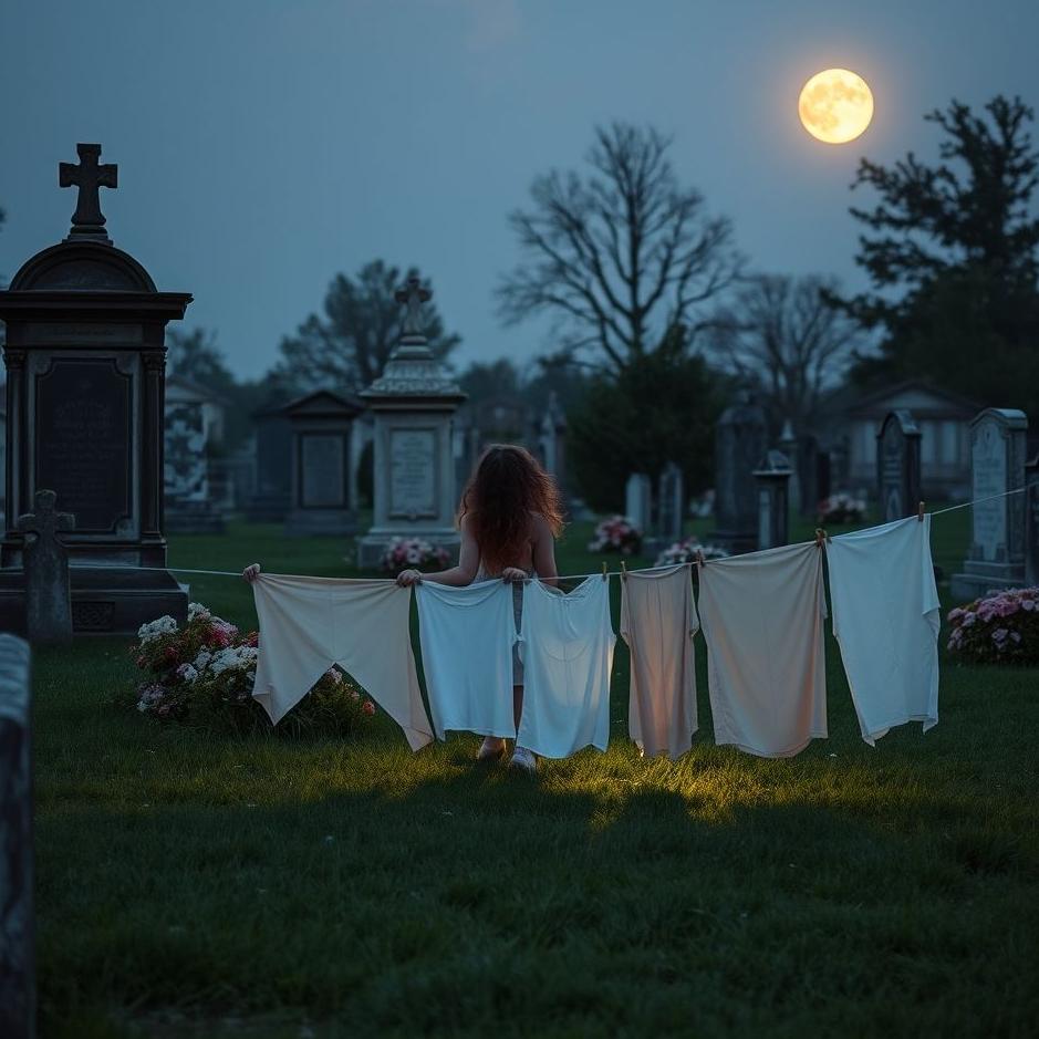 Dream : Laying laundry in a cemetery in a dream