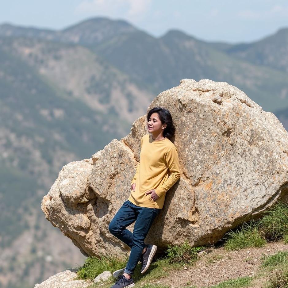 Dream : Leaning against a rock 