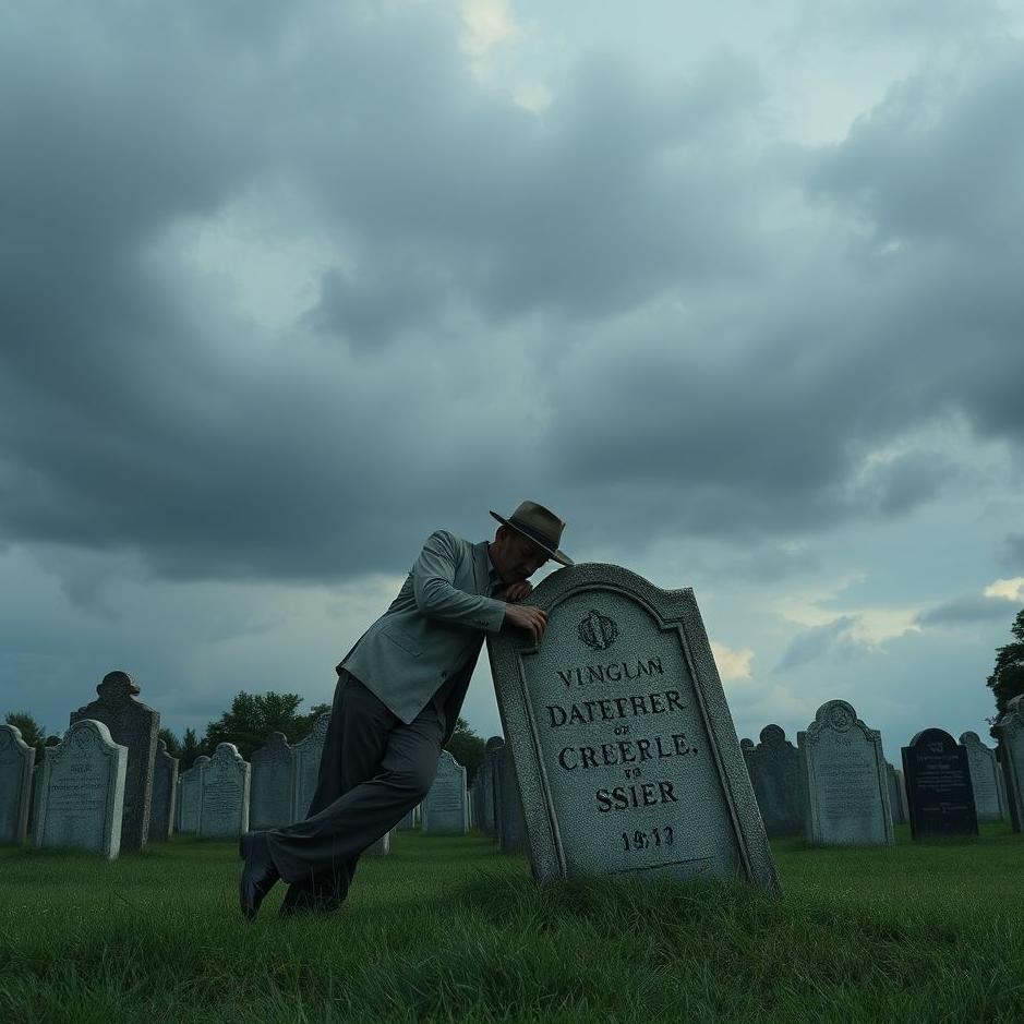 Dream : Leaning on a tombstone in a dream