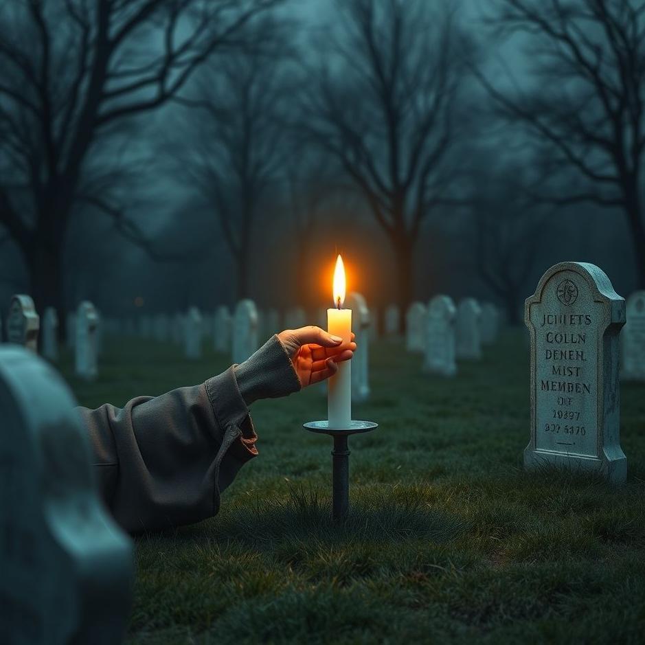 Dream : Lighting a candle in a cemetery in a dream