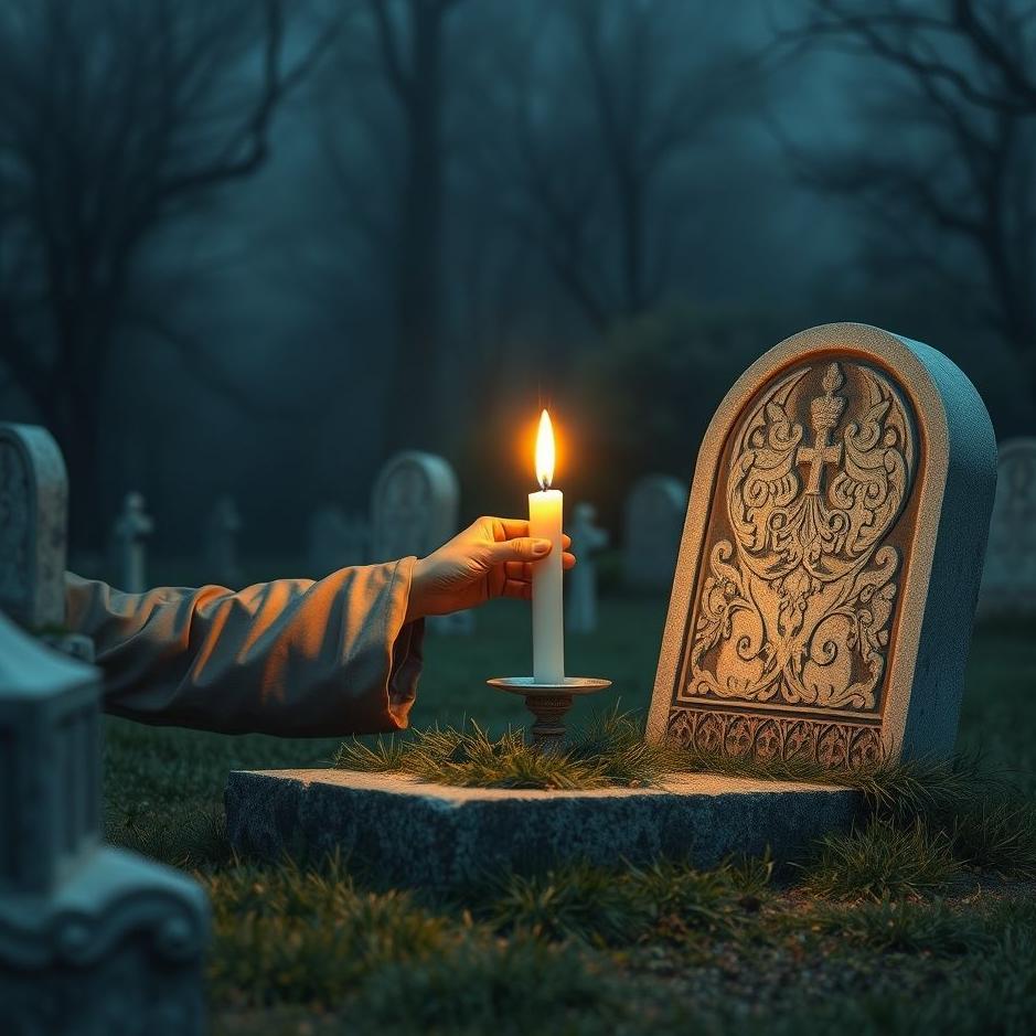 Dream : Lighting a candle on a grave in a dream