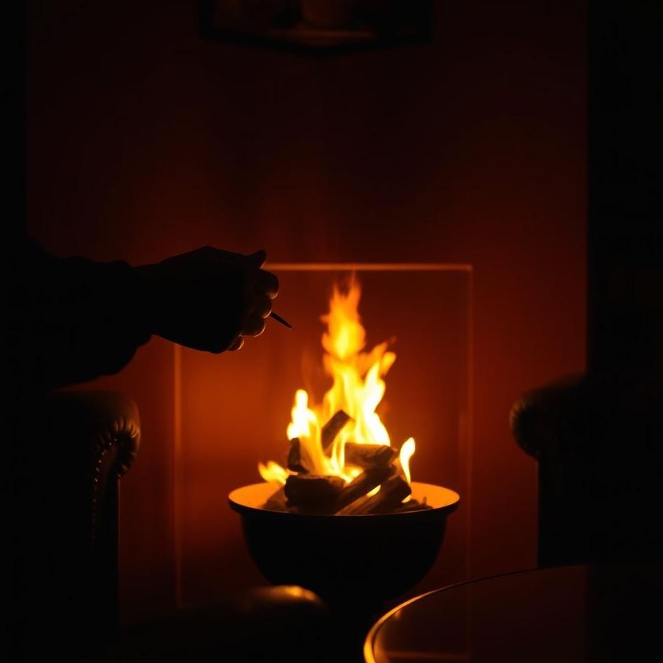 Dream : Lighting a fire in a room