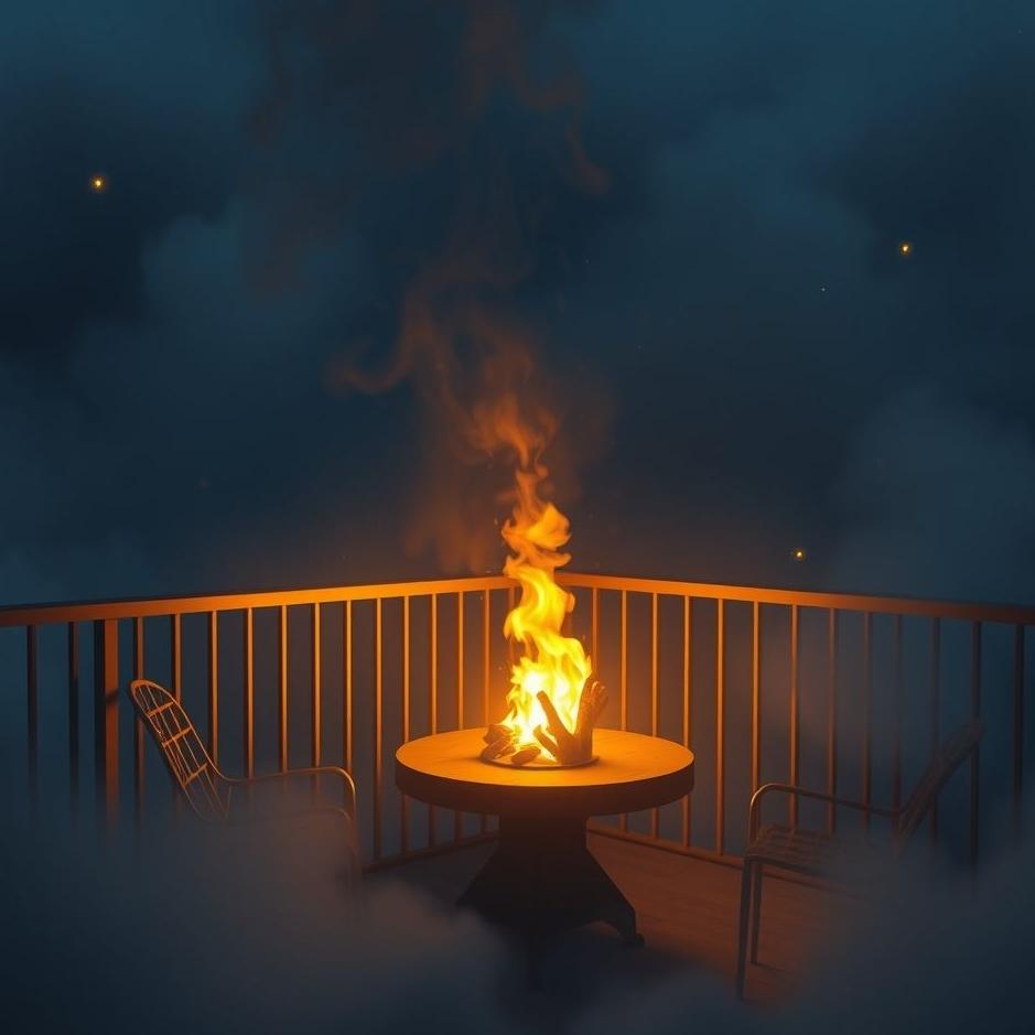 Dream : Lighting a fire on the balcony in a dream