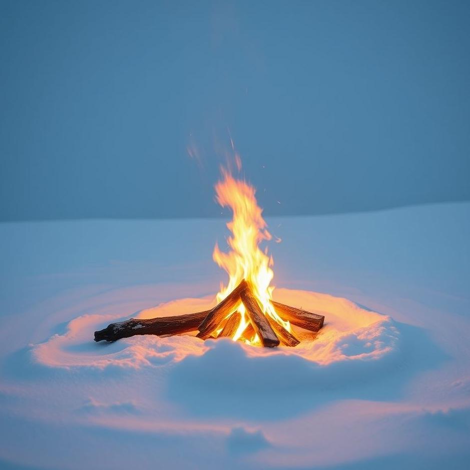 Dream : Lighting a fire on the snow in a dream