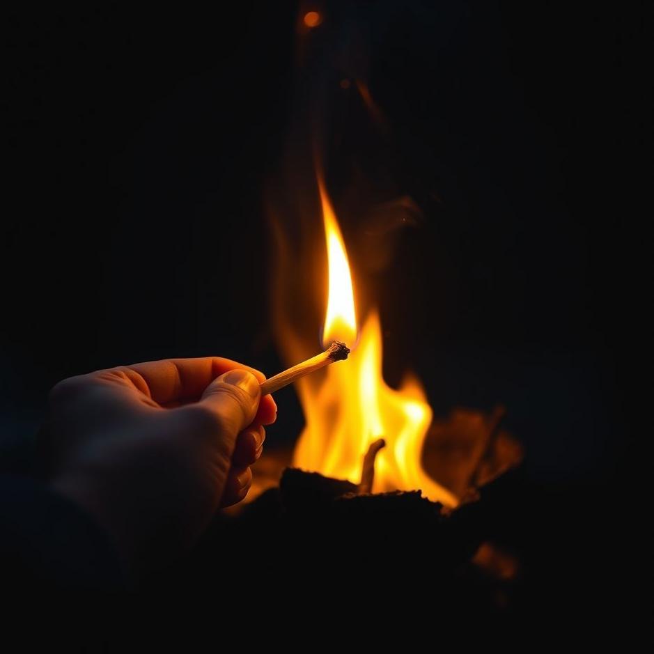 Dream : Lighting a fire with a match in a dream