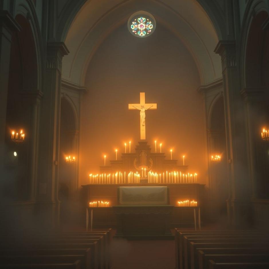 Dream : Lighting candles in a church in a dream