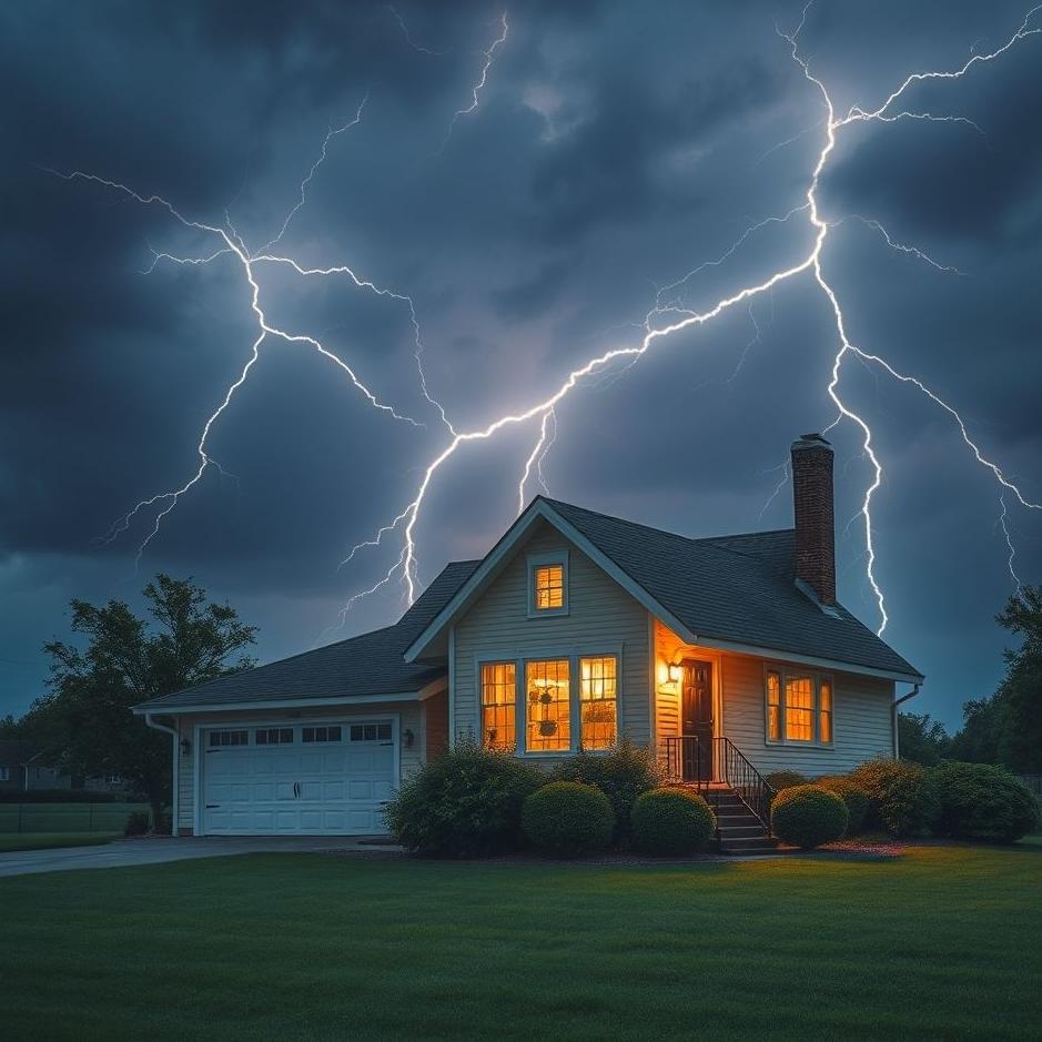 Dream : Lightning at home in a dream