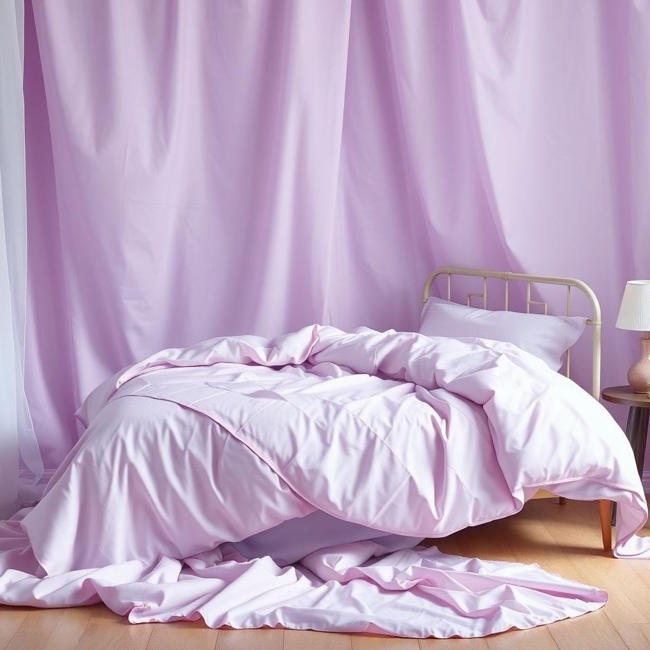Dream : Lilac-colored bedspread in a dream