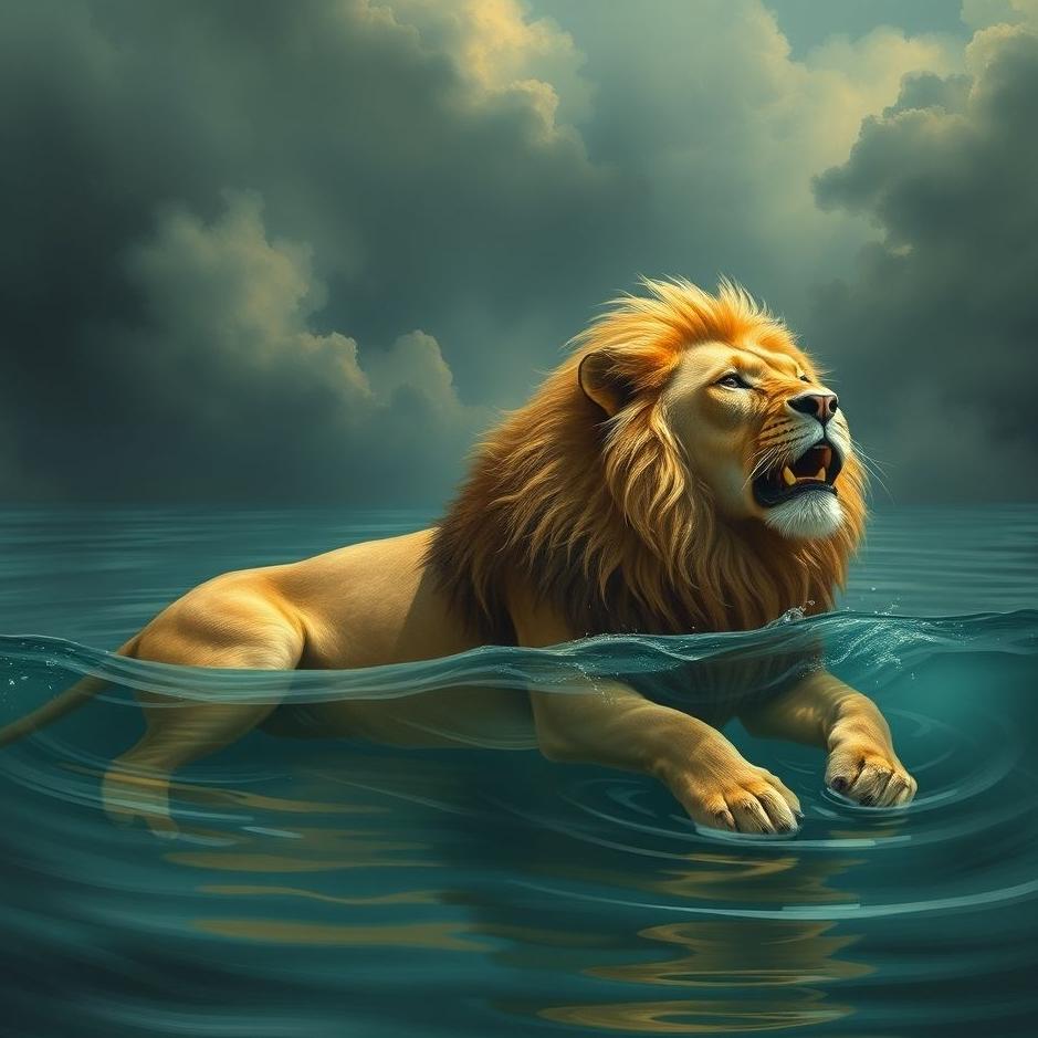 Dream : Lion drown in the dream
