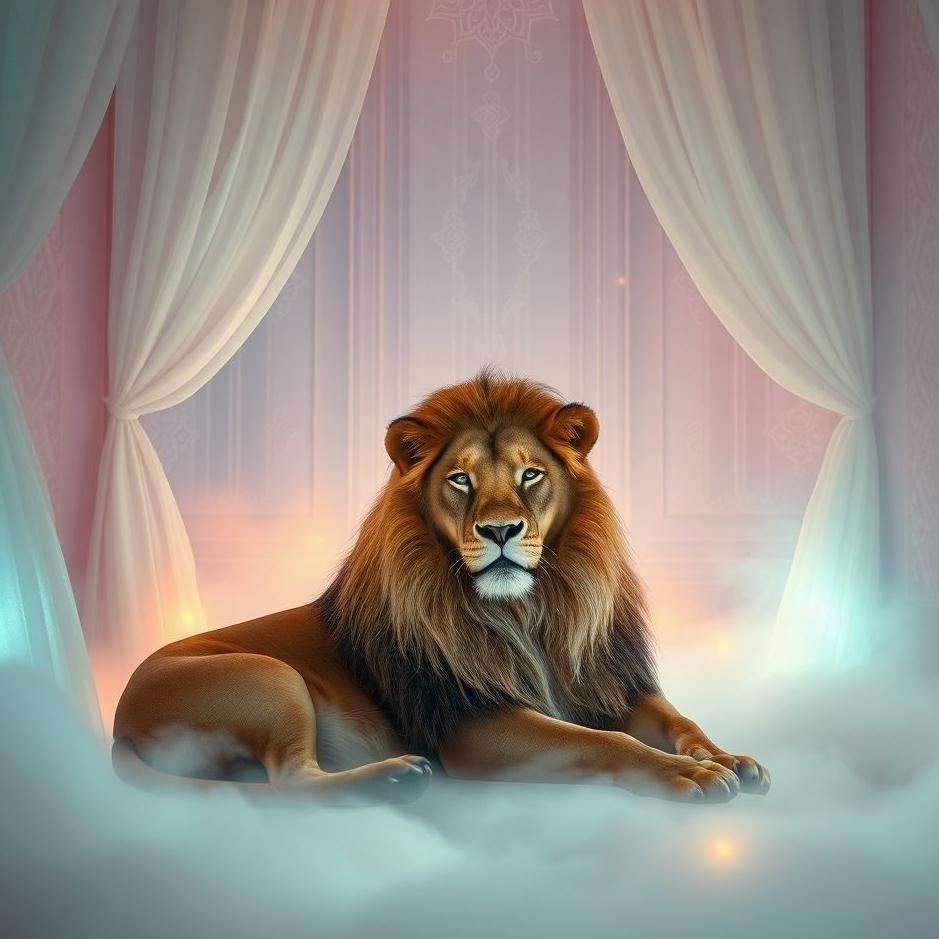 Dream : Lion in a room in a dream