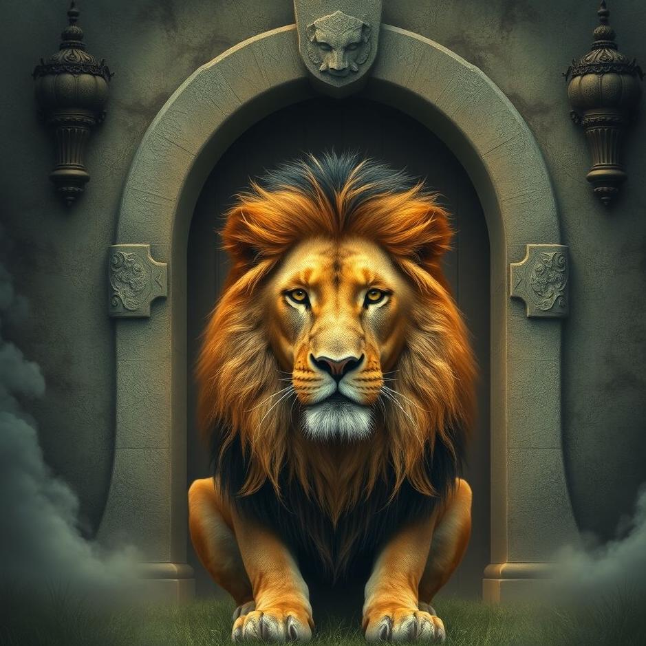 Dream : Lion in front of the door in a dream