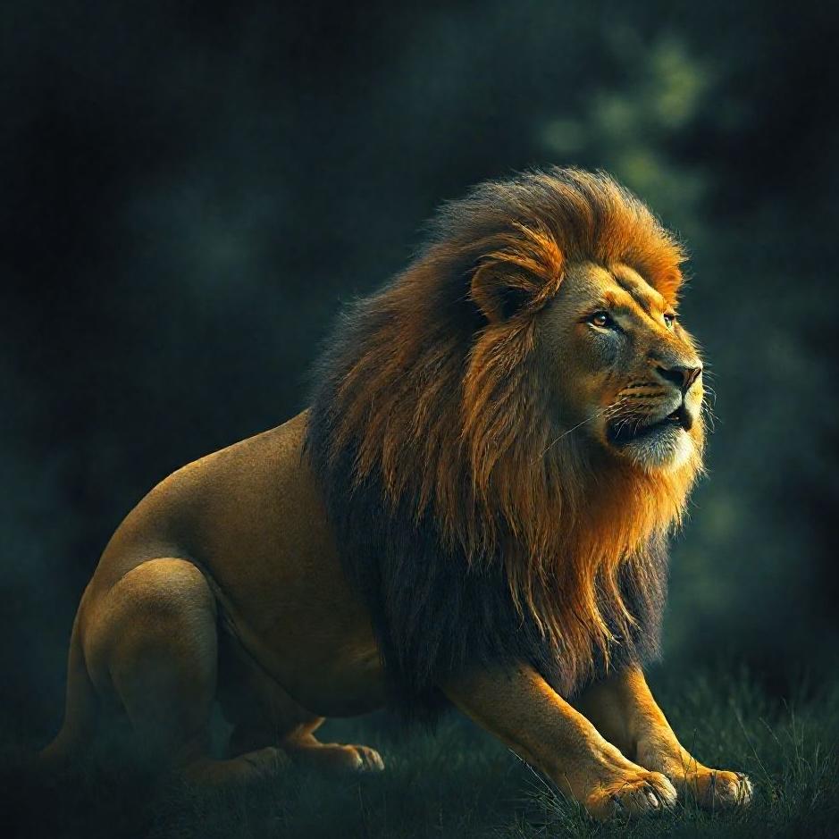 Dream : Lion in the dark in a dream