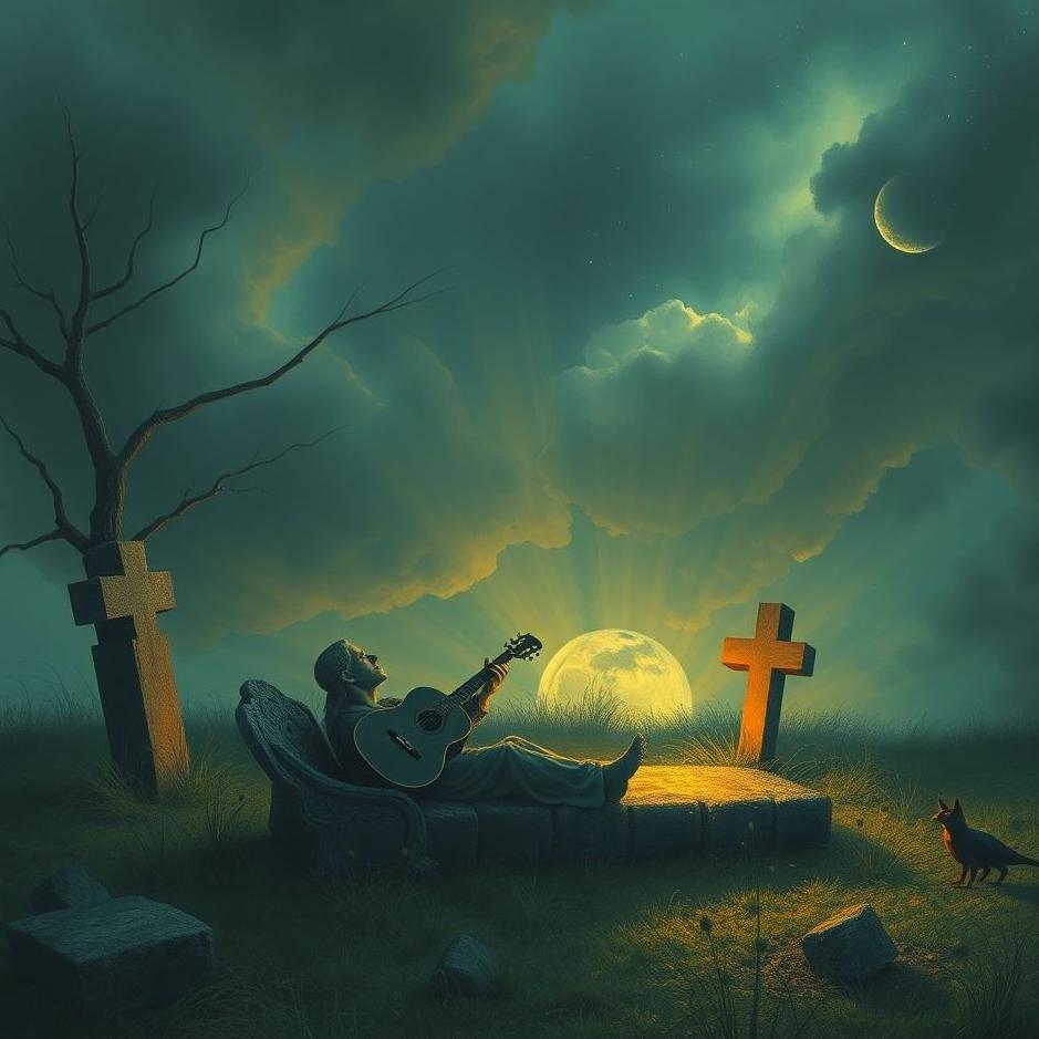 Dream : Listening to music in a grave in a dream