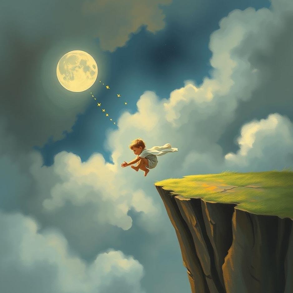 Dream : Little child falling off a cliff in a dream