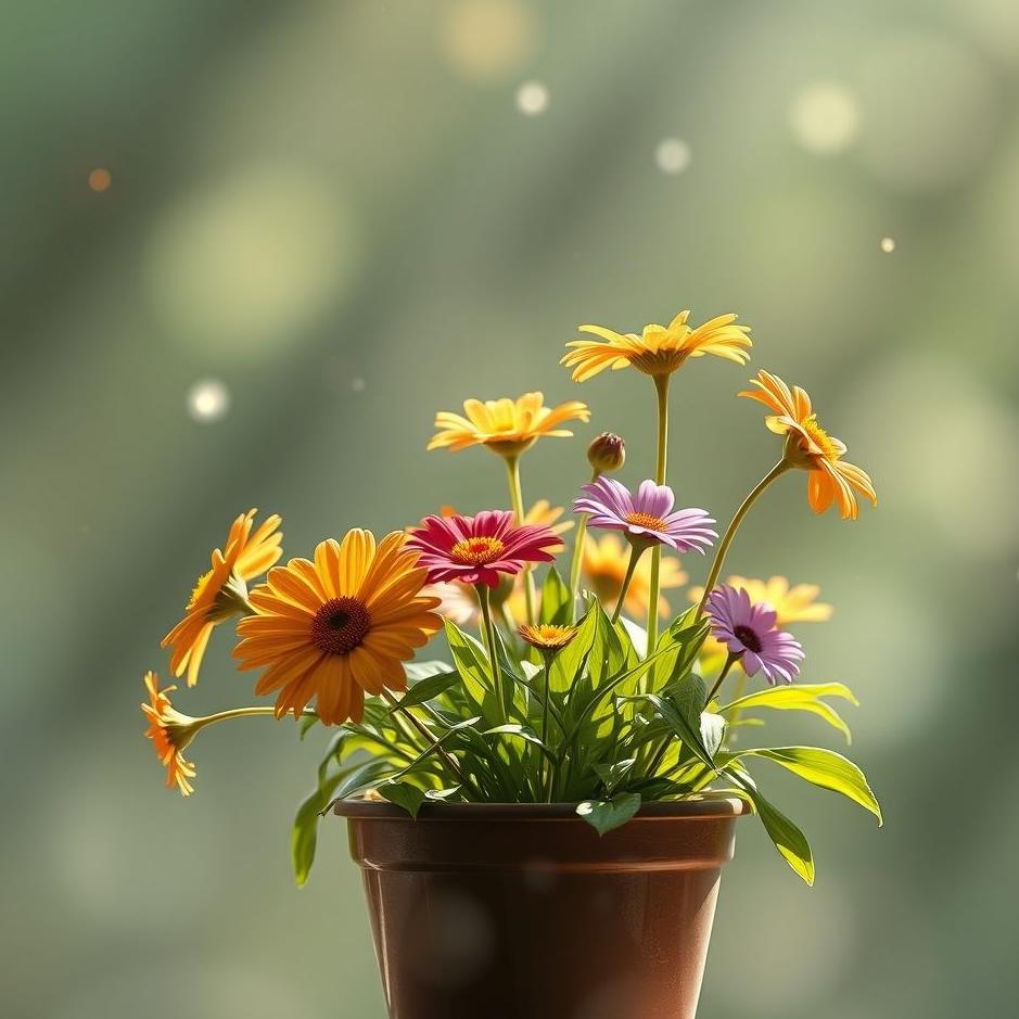Dream : Live flowers in a pot in a dream