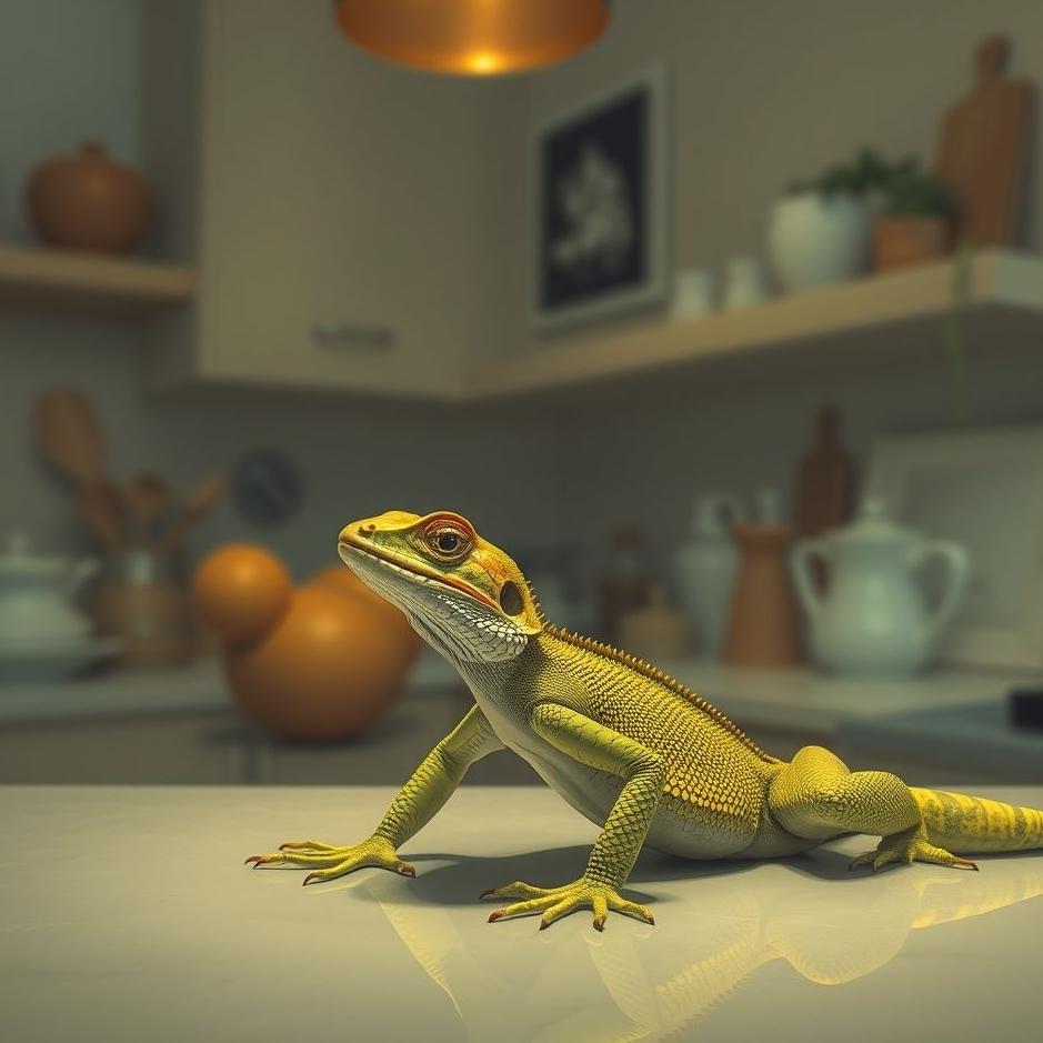Dream : Lizard in the kitchen in a dream