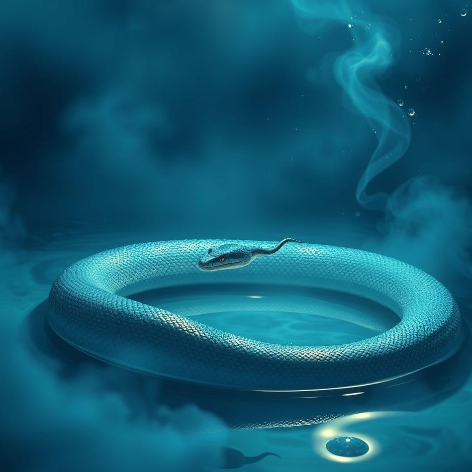 Dream : Long blue snake in a dream