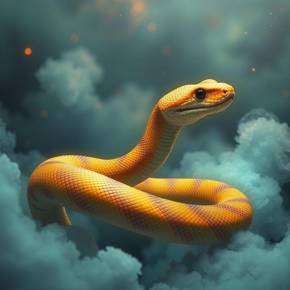 Dream : Long colored snake in a dream