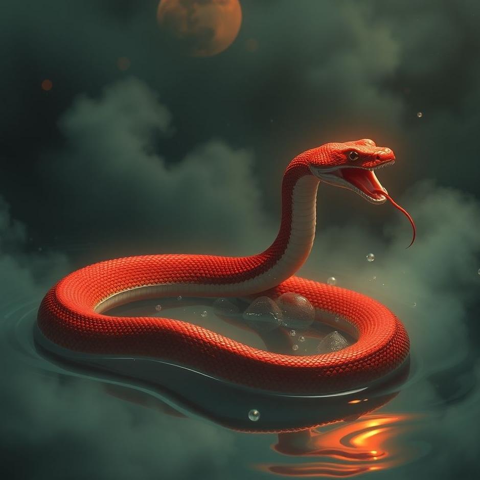 Dream : Long red snake in a dream