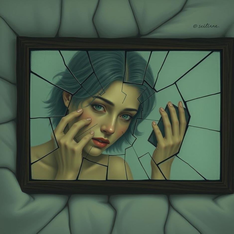 Dream : Looking at yourself in a broken mirror in a dream