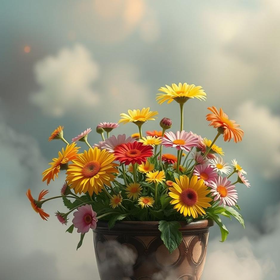 Dream : Lot of flowers in a pot in a dream