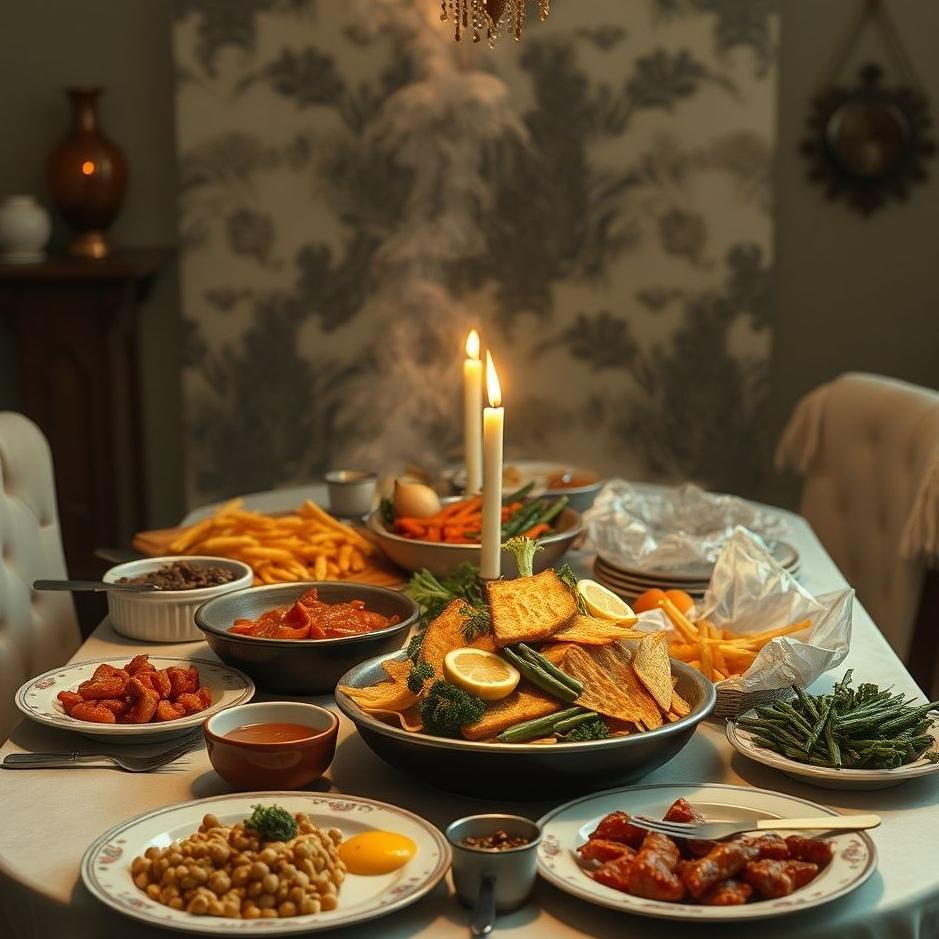 Dream : Lot of food on the table in a dream