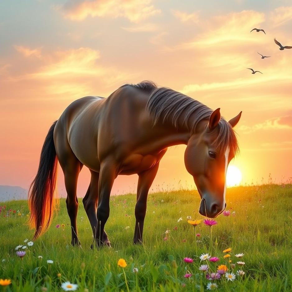 Dream : Love horse eat in the dream