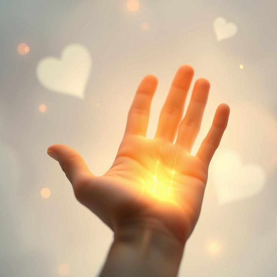 Dream : Luminous hand in a dream