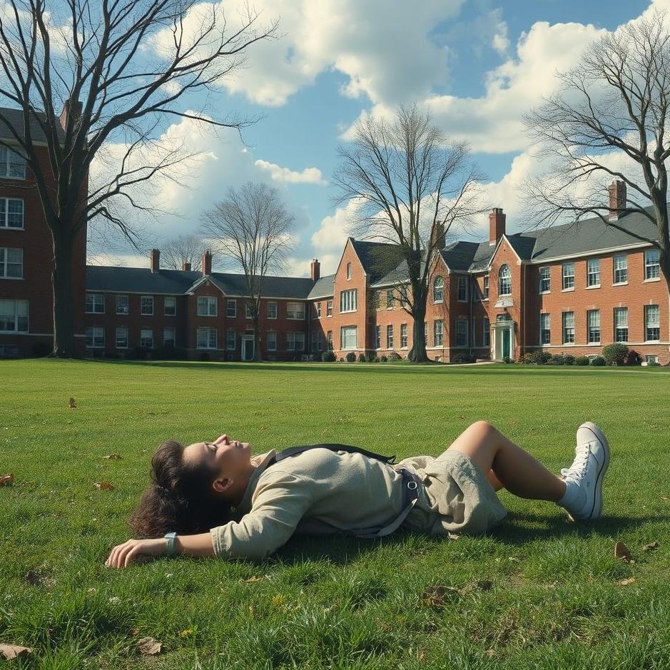 Dream : Lying in a schoolyard in a dream