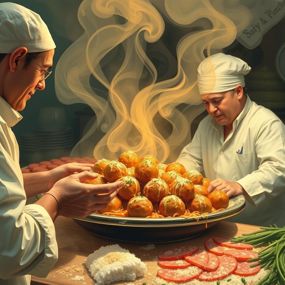 Dream : Making and distributing meatballs in a dream