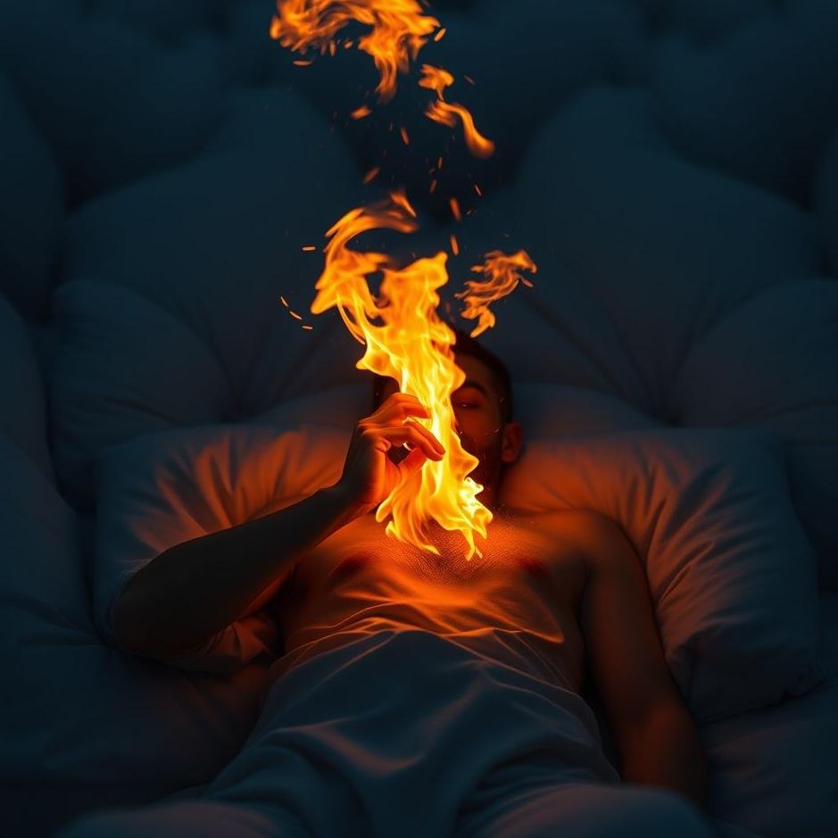Dream : Man burning himself in a dream