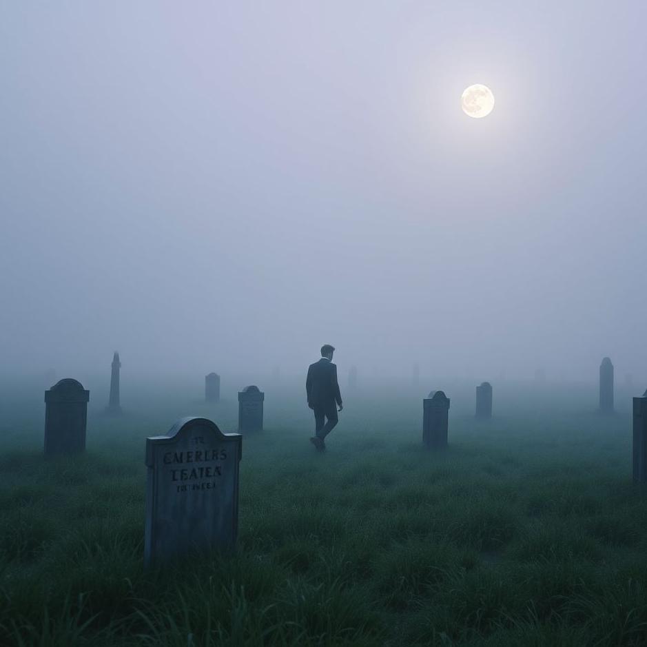 Dream : Man in a cemetery in a dream
